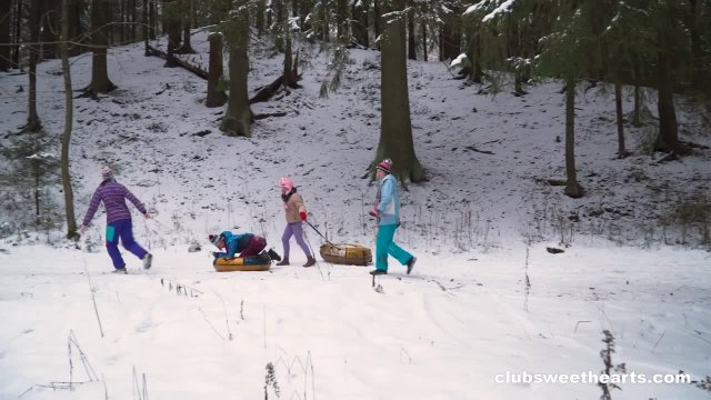 Превью Зимняя прогулка лесбиянок завершается сексом вчетвером № 44849